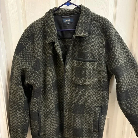 Roark Olive and Black Patterned Fleece Jacket - Picture 2 of 8